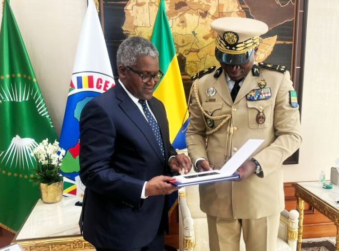 Come and invest in Gabon, President Nguema tells Dangote