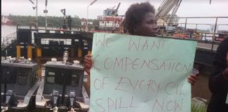 Nembe women protest over oil spill, demand cleanup in Bayelsa