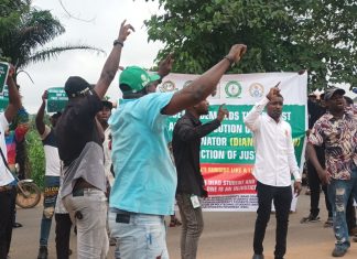 Ogun students protest killing of colleague by hit-and-run driver