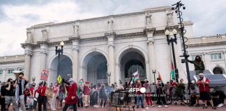 Thousands protest against Israeli PM outside US Capitol