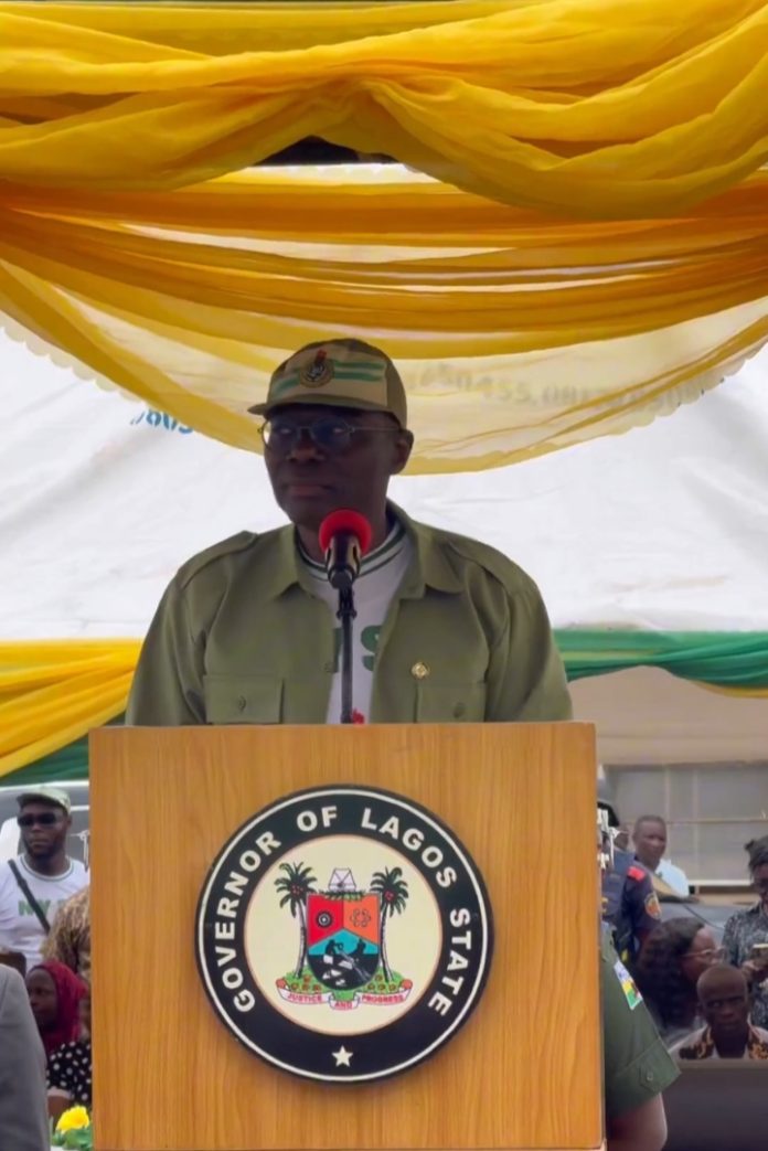 VIDEO: Sanwo-Olu gifts corpers N100,000, pledges N5bn for NYSC permanent site