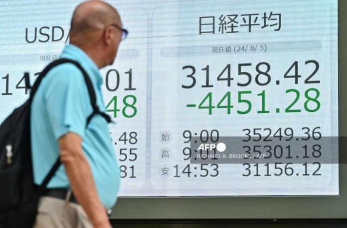 Asian stocks drop after US data showed recession fears