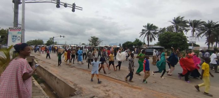 Children lead protest in Jalingo