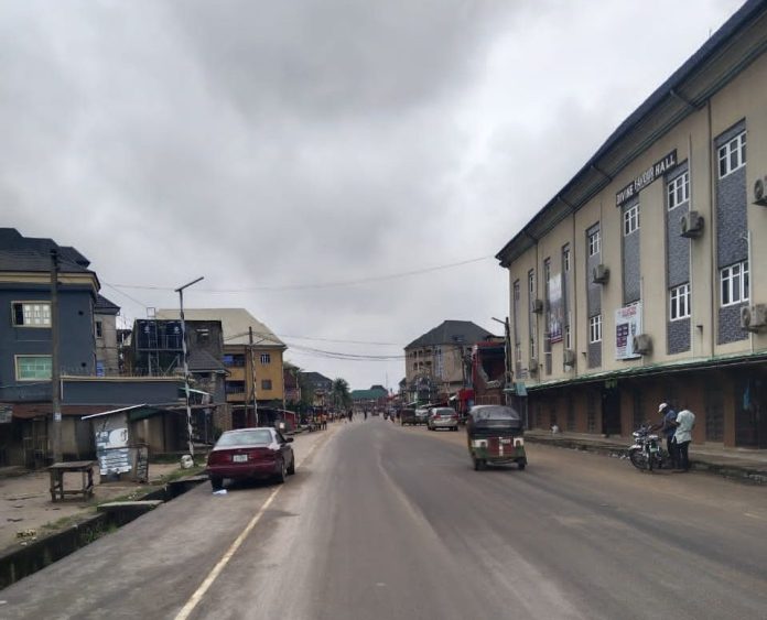 Aba area during #EndBadGovernanceInNigeria protest