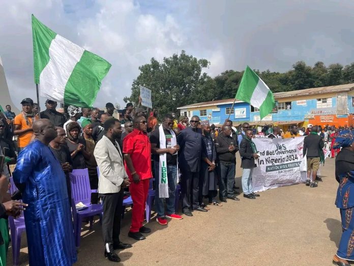 #EndBadGovernanceInNigeria protesters hold Sunday service in Jos