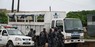 PICTORIAL: Police deployed heavily in Lagos ahead of Protest