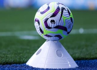 A ball placed on a cone [Credit: Premier League]