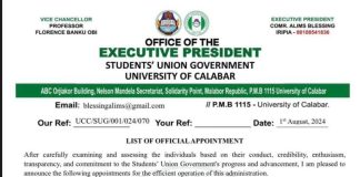 Why I appointed 50 aides — UNICAL first female SUG President