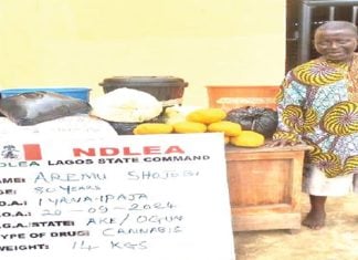 80-year-old man arrested with cannabis in Lagos