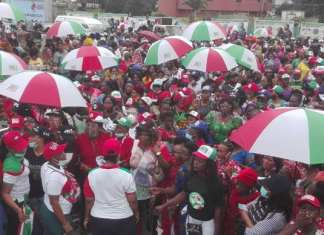 PDP supporters protest at INEC office