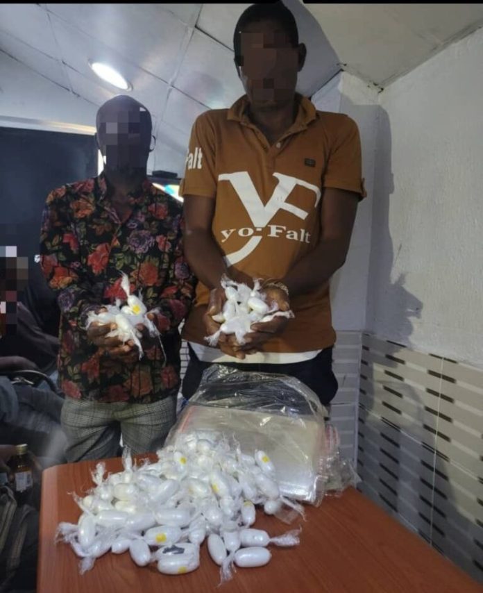 Two arrested with 120 wraps of suspected cocaine in Lagos