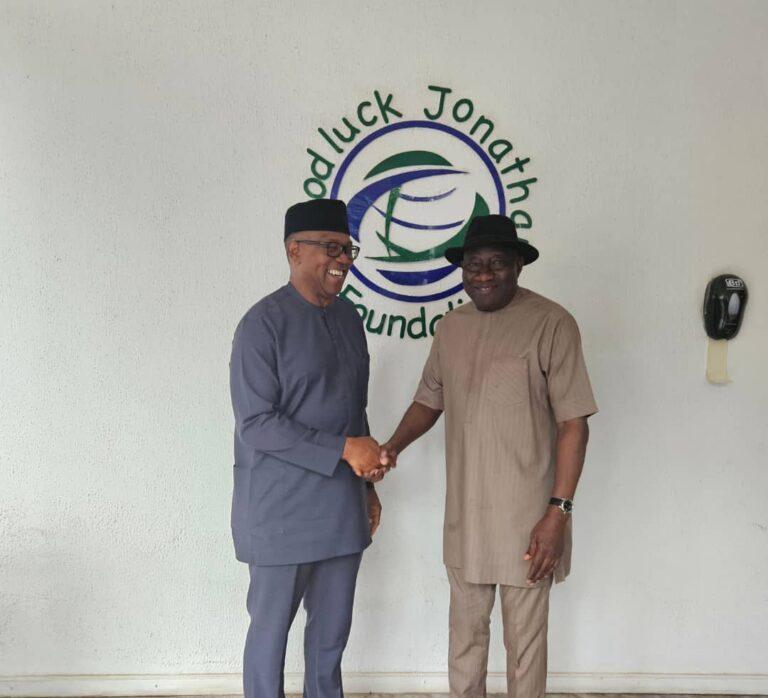 Closed-door Talks: Peter Obi Confers With Goodluck Jonathan in Abuja