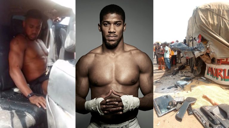 BREAKING: Anthony Joshua Survives Car Accident in Ogun