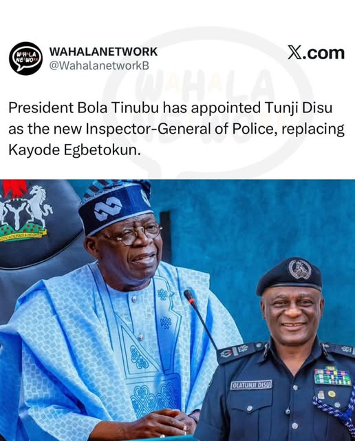 Police Shake-Up: Tinubu Names Tunji Disu IGP, Frank Mbah Among DIGs to Step Down