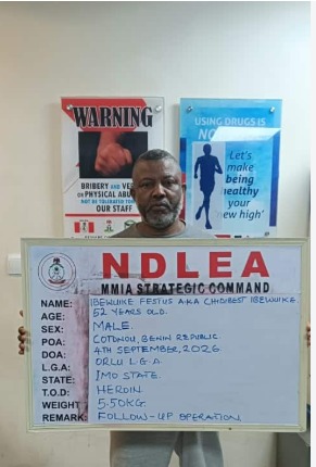 NDLEA, INTERPOL Secure Arrest of Wanted Suspect in Coordinated Operation