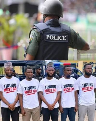Five Men Arrested After Wearing ‘Tinubu Must Go’ T-Shirts in Borno